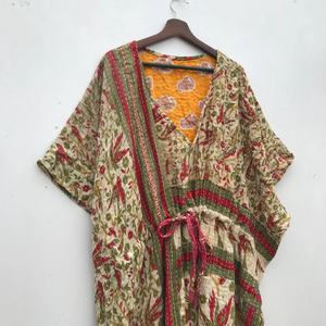 Nueva llegada hecha a mano kantha kaftan kantha edredón kaftan vestido étnico indio kantha kaftan Maxi vestido para mujeres - Product Image 5