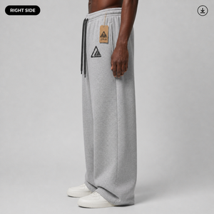Pantalon décontracté ample à jambe droite en toile 100 % coton respirant et écologique, avec logo personnalisé et impression numérique de haute qualité - Product Image 6