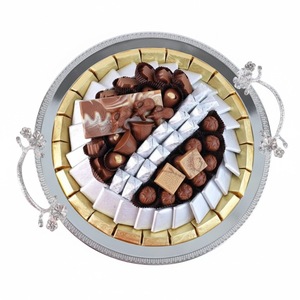 Bandeja de chocolate de metal dorado de la más alta calidad, plato premium para servir chocolate para hoteles, restaurantes, hogares, bodas y fiestas. - Product Image 6