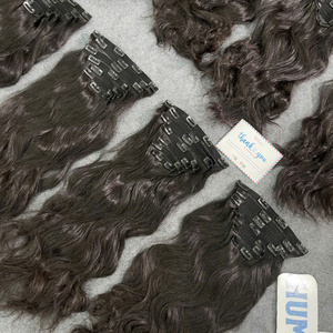 Meilleur choix pour les extensions de cheveux à clips ondulés naturels, 100% cheveux humains vierges vietnamiens, haute qualité, prix d'usine - Product Image 2