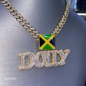 Dvars Diamond Classic Luxury Hip Hop Jewelry - Colgante Personalizado con Letra para Hombre, Chapado en Plata 925, con Moissanita, Número, Nombre, Iniciales - Product Image 1