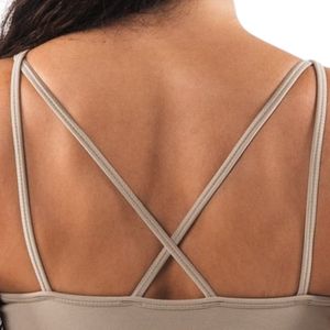 Sujetador deportivo beige sin costuras para mujer, transpirable, elástico, top corto para yoga, gimnasio, correr, fitness, entrenamiento, ropa deportiva frontal - Product Image 3