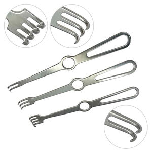 CE ISO Approved Steel 3-Piece Skin Pull Hook Retractors Manual 235mm Long Surgical Orthopedics By <b>Blush</b> Surgical - Product Image 4