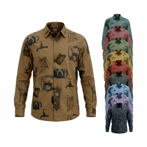 ชุดเดรสแขนยาวสำหรับผู้ชายเสื้อออกแบบสไตล์สตรีทเสื้อลำลอง - Product Image 1