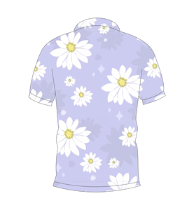 เสื้อโปโลพิมพ์ลายดอกเดซี่ลาเวนเดอร์สำหรับผู้ชายแขนสั้นเสื้อกอล์ฟฤดูร้อนแบบลำลอง - Product Image 5