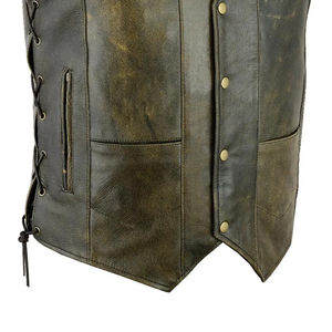 Chaleco de Cuero Genuino para Hombre de la Mejor Calidad, Cálido e Impermeable para Otoño e Invierno, con Diseño sin Mangas y Decoración de Bolsillos - Product Image 6