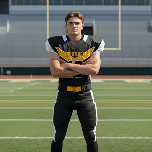 เสื้อฟุตบอลอเมริกันยูนิเซ็กซ์ขายดีที่สุดปี 2026 ชุดยูนิฟอร์มแบบกำหนดเองสำหรับผู้ใหญ่ ชื่อทีม เบอร์ เสื้อผ้ากีฬา แขนสั้นสำหรับผู้ชาย - Product Image 3