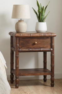 Mesita de noche moderna de estilo vintage para el hogar, con 3 cajones, tapa de madera de mango, color natural, mesitas de noche de madera para hotel - Product Image 6