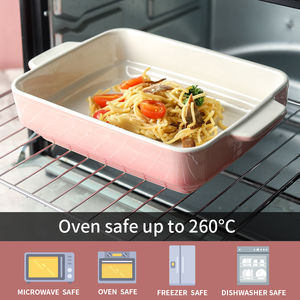 Bandeja para Lasaña de Porcelana Apta para Horno, Bandeja para Hornear de Cerámica Profesional, Juego de Cazuelas de Varios Tamaños - Product Image 3