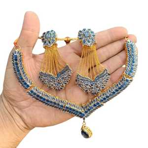 Natural Multi Color Duplet Moissanite Polki Choker Necklace Indian <b>Wedding</b> Bridal Jewelry Bollywood Sabyasachi Necklace - Product Image 1