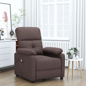 เก้าอี้นวดผ้าสีน้ำตาลเข้ม ไม้ และโลหะ ขนาด 28.7 X 35.4 X 39.4 นิ้ว - Product Image 1