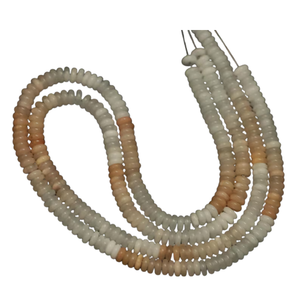 Increíbles cuentas de cuarzo en forma de rondelle plana con tonalidad de melocotón, cuentas de piedra preciosa Heishi de cuarzo con tonalidad de melocotón, artesanía para la fabricación de joyas. - Product Image 3