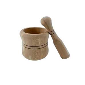 Skies Trader Hand Carved Floral Pattern Wood Mortar and Pestle Set Manual Spice <b>Herb</b> <b>Grinder</b> Garlic Crusher Grinding Bowl - Product Image 1