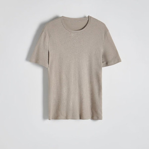 Camiseta de Manga Corta de Alta Calidad, Corte Regular, Mezcla de Lino y Algodón Premium, para Hombre - Product Image 4