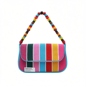 Colorful Indian Handmade Beaded <b>Toiletry</b> Bag Glass Bead Baguette Handle Luxury Ethnic Craft Durable Trendy Style Casual Purse - Product Image 2