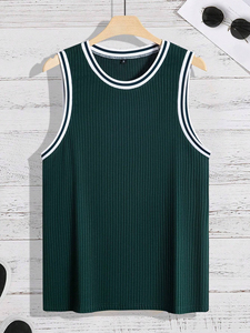 Nouveau débardeur de sport personnalisé pour homme, col en U, séchage rapide, côtelé, sans manches, pour musculation - Product Image 6