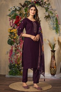 Conjunto de Kurti y Pantalón de Seda Romana de Viscosa al por Mayor con Bordado Multihilo, Ropa Étnica India Premium para Exportación - Product Image 5