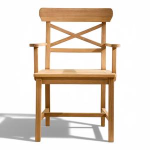 Silla de Comedor de Madera de Teca Indonesia con Respaldo Cruzado, Silla de Madera Maciza de Lujo, Impermeable y Ecológica para Patio, Terraza y Jardín - Product Image 3