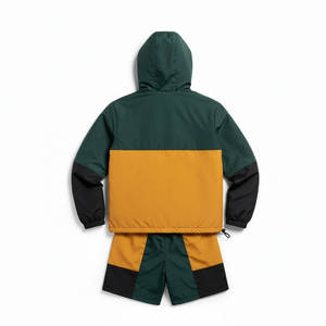 Survêtement 100% polyester nylon pour homme, couleur marine unie, taille oversize, logo personnalisé. - Product Image 5
