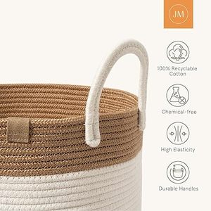 Cestas Redondas de Almacenamiento de Cuerda de Algodón Tejida, Plegables, Personalizadas, Libres de Químicos, de Larga Duración, con Asa, Diseño Moderno y Elegante, Gran Venta - Product Image 3