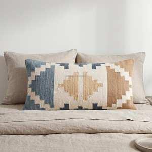 Funda de cojín lumbar de 30 x 80 cm con diseño tribal de diamantes para decoración de camas, bancos y sofás - Product Image 4