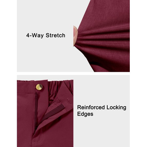 Shorts pour femmes à taille haute en toile à carreaux respirants, imperméables, à séchage rapide, couleur unie, avec taille élastique, style décontracté, rouge - Product Image 3