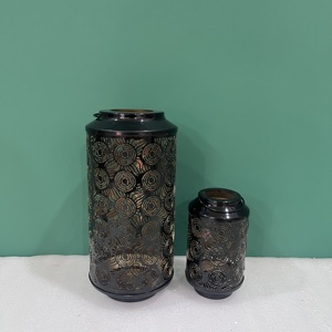 Artisan Design Decorative Moroccan Iron <b>Lantern</b> Votive <b>Set</b> of 3 with Black Finish for Home Decoration - Product Image 4