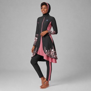 Nouvel ensemble de burkini modeste 4 pièces pour femmes musulmanes – Maillot de bain confortable à manches longues, hijab intégré, couvrance totale, style sportif islamique - Product Image 5