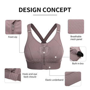Reasonable Price Lightweight High Support Breathable Quick Dry Sports <b>Bra</b> for Women Front Adjustable <b>Straps</b> Gym Yoga Available - Product Image 2