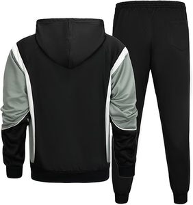 Ensemble de survêtement pour homme personnalisé, veste zippée en polaire légère, pantalon assorti, 100% coton, écologique, vêtements de rue modernes pour tous les jours - Product Image 2