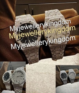 Reloj de Pulsera de Cuarzo con Diamantes Moissanite, Diseño Hip Hop, Esfera Negra, Oro Blanco, Personalizado, Nuevo y de Lujo - Product Image 2
