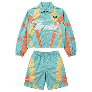 Vintage Style Custom Embroidery Patch logo Shorts Tracksuit Windbreaker Lightweight Nylon Patchwork Summer Track Suit Hoodies - Product Image 5