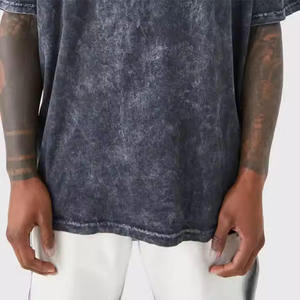 T-shirt en coton tie-dye surdimensionné pour homme, manches courtes, col rond, style streetwear, design uni, coupe classique, jersey tricoté - Product Image 4