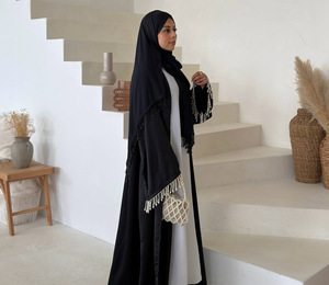 ชุดอาบายะเจ้าสาวประดับลูกปัดคาทดานาอย่างดี ดีไซน์อาบายะสำหรับผู้หญิงมุสลิมชาวแอฟริกัน คุณภาพดีที่สุด ราคาโรงงาน ดีไซน์ปี 2026 - Product Image 4