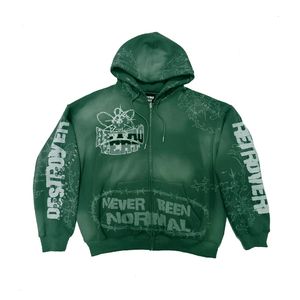 Vintage <b>Sun</b> Faded Winter Hoodie Rhinestone Embroidery Heavyweight 100% Cotton Oversized Streetwear Mens Custom Logo Pullover - Product Image 1