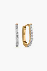 Pendientes de Aro Pequeños con Diamantes Cultivados en Laboratorio, Corte Brillante Redondo, Oro Sólido de 10K, 14K, 18K, Engastado en Pavé, Minimalistas, Modernos, Clásicos para Mujer - Product Image 5