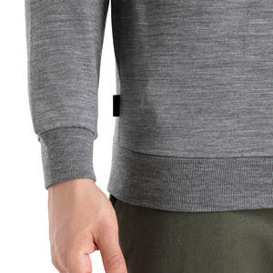 Sweat-shirt à col rond pour homme, manches longues, gris uni, 100% coton non tissé, toutes saisons, lavage à la main uniquement, séchage rapide, respirant - Product Image 4