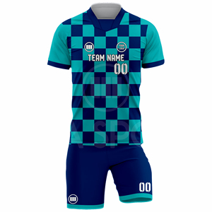 ชุดยูนิฟอร์มฟุตบอล OEM ODM เสื้อและกางเกงขาสั้นแบบกำหนดเอง ชุดกีฬาน้ำหนักเบาสำหรับการเล่นกีฬา ผู้จัดจำหน่ายขายส่ง - Product Image 2