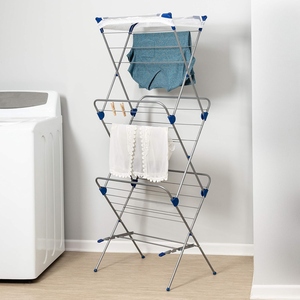 Luxury design 3 tier foldable clothes drying rack tiered laundry indoor portable drying stand customization available - Product Image 6