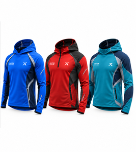Sweat-shirts à manches longues pour hommes - Bleu marine rouge - Fabricant de vêtements de sport et d'extérieur - Vêtements de course à pied - Product Image 3