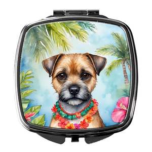 Border Terrier Luau Compact Travel <b>Makeup</b> <b>Mirror</b> Portable Folding Handheld Design Gift for Women and Girls - Product Image 1