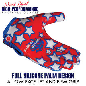 SKILLED SPORTS 2026 NOUVEAU Gants de football d'hiver unisexes imperméables à écran tactile avec drapeau américain Freedom en polyester/coton - Product Image 4