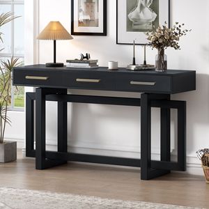 Elegant Extra Long <b>Console</b> <b>Table</b> with Three Drawers for Entryway Hallway Living Room Foyer or Corridor - Product Image 1