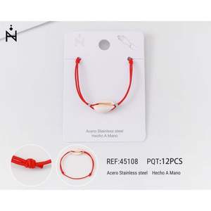 Bracelet en acier inoxydable Acaro, coquille rouge, élastique, unisexe, décontracté, cadeau, bijoux - Product Image 1