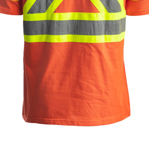เสื้อกั๊กนิรภัยสีส้มสะท้อนแสงพร้อมแถบสะท้อนแสงสำหรับผู้ชาย แขนสั้น เหมาะสำหรับงานก่อสร้าง สวมใส่สบาย รับสกรีนโลโก้ - Product Image 5