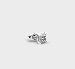 IGI Certified Lab Grown Princess Cut Diamond Stud <b>Earrings</b> <b>Solid</b> 925 Sterling <b>Silver</b> Solitaire Diamond <b>Earrings</b> - Product Image 3