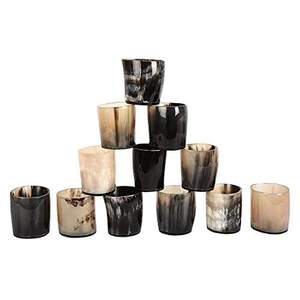 Vaso de cuerno de búfalo para vodka y whisky, ideal para bares y fiestas, de color negro natural. - Product Image 5