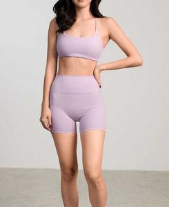 Ensemble de sport pour femme, soutien-gorge de sport et short de yoga, en spandex et polyester, personnalisable, ensemble de yoga 2 pièces, ensembles pour femmes - Product Image 4