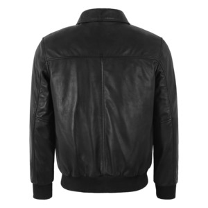 Chaqueta Bomber de Cuero Genuino de Cordero para Hombre, Estilo Clásico con Cierre, Retro, Invierno, OEM, ODM, Marca Privada - Product Image 3