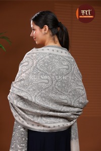 Handmade <b>Wool</b> Paisley Solid Color Shawl Ethnic Scarf Floral Pattern <b>Wrap</b> for Home Decor Winter - Product Image 5